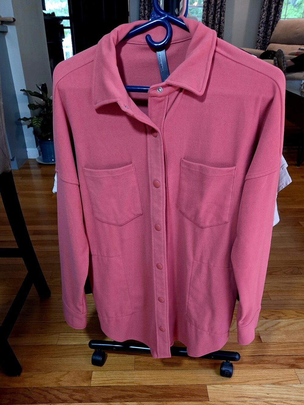Mondetta Rose-Pink Button-Front Casual Shirt Jacket